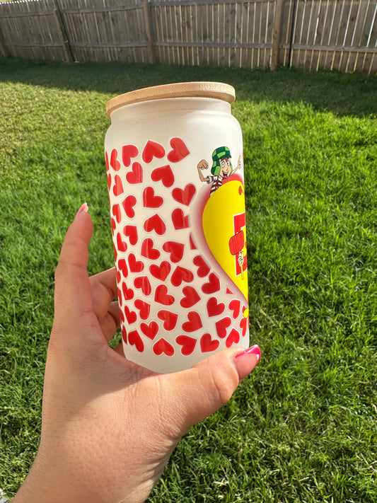 El Chavo frosted glass can (16oz)