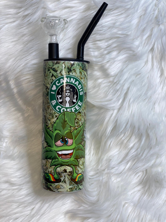 I ♥ Cannabis & Coffee Tumbler 420