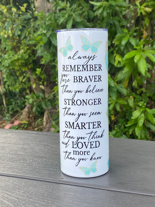 Motivational Teal Tumbler