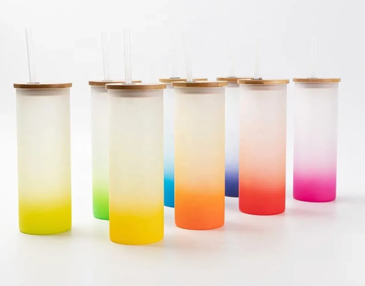 Ombre Bamboo Lid Glass - 18 oz
